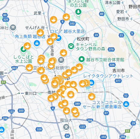 越谷雑談がやてっくのラーメン記事をマッピング！越谷市内のラーメン屋さんを巡れます！【がやてっく話題】