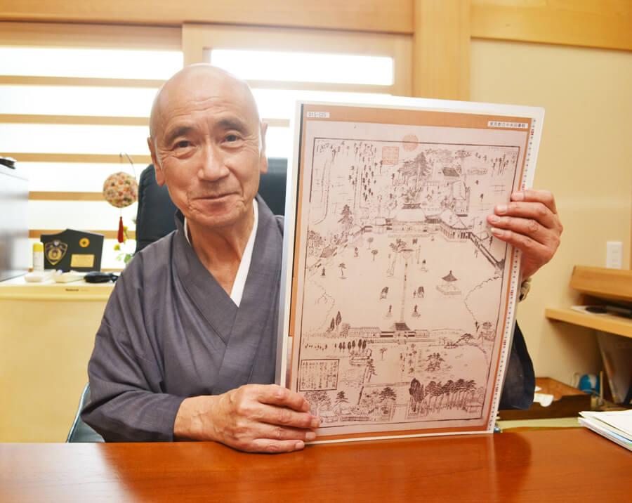 「大鰐口」は野外に、越谷浄山寺江戸時代地図で判明-10/11