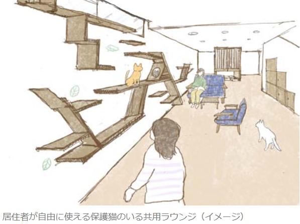 保護猫ラウンジ併設型・女性専用賃貸住宅、越谷市に-11/12