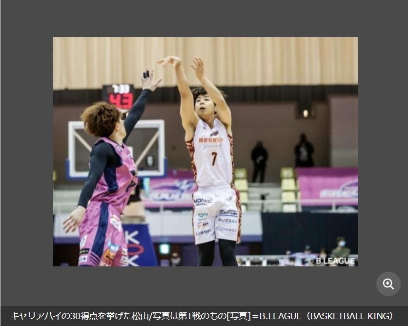 松山駿が30得点を挙げて越谷が連敗脱出-2/6